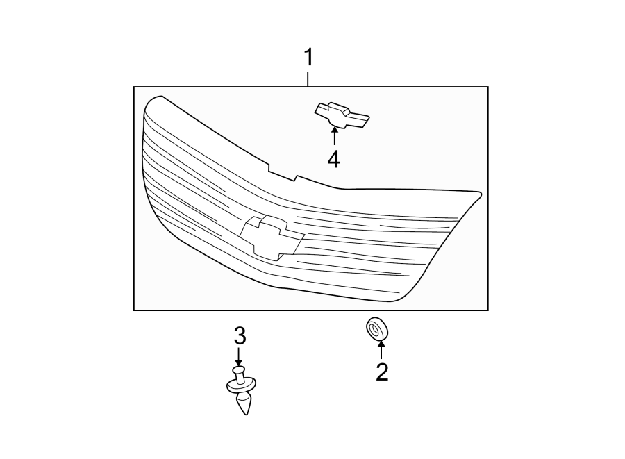 Diagram FRONT BUMPER. GRILLE & COMPONENTS. for your 1987 Chevrolet Celebrity Base Sedan 2.8L Chevrolet V6 M/T 