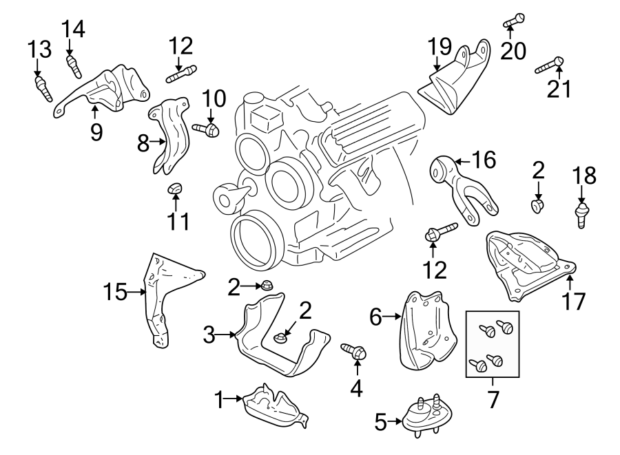 Diagram ENGINE / TRANSAXLE. ENGINE & TRANS MOUNTING. for your 2013 Chevrolet Volt   