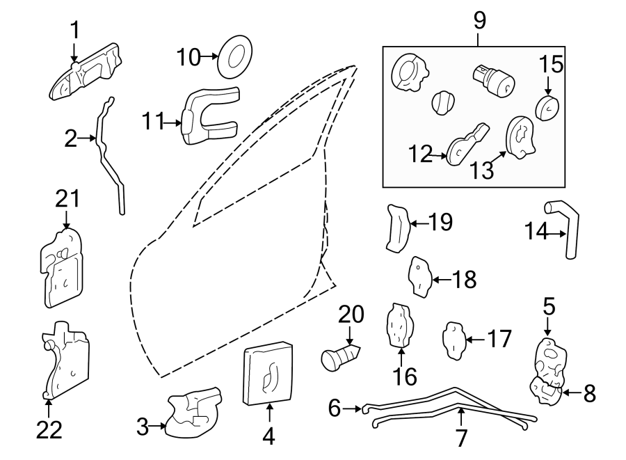 Diagram FRONT DOOR. LOCK & HARDWARE. for your 2023 Chevrolet Trailblazer   