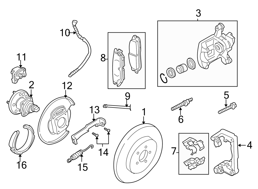 Diagram REAR SUSPENSION. BRAKE COMPONENTS. for your 2006 GMC Savana 3500   