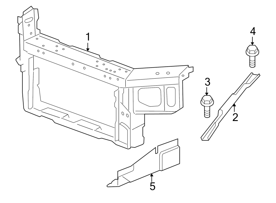 Diagram RADIATOR SUPPORT. for your 2013 GMC Sierra 2500 HD 6.0L Vortec V8 FLEX A/T RWD WT Crew Cab Pickup Fleetside 