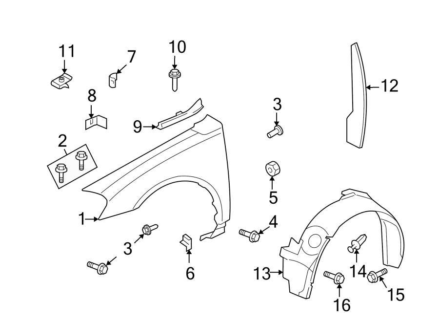 Diagram FENDER & COMPONENTS. for your 2007 GMC Sierra 1500 Classic SLT Crew Cab Pickup Fleetside  