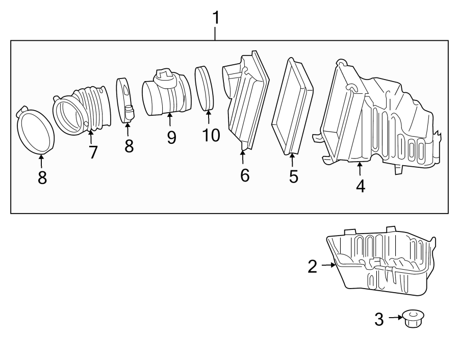 Diagram ENGINE / TRANSAXLE. AIR INTAKE. for your 2020 Chevrolet Spark 1.4L Ecotec CVT ACTIV Hatchback 