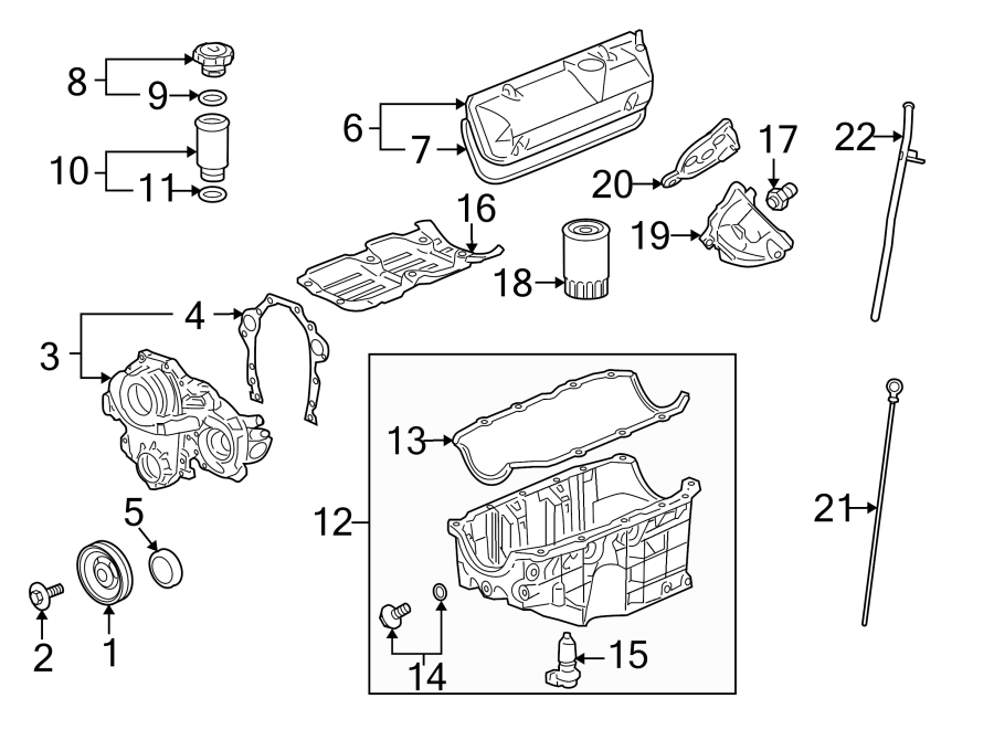 Diagram Engine / transaxle. Front suspension. Engine parts. for your 2005 Chevrolet Express 1500   