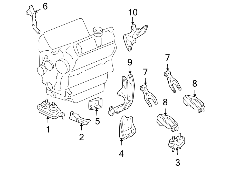 ENGINE / TRANSAXLE. ENGINE & TRANS MOUNTING. Diagram