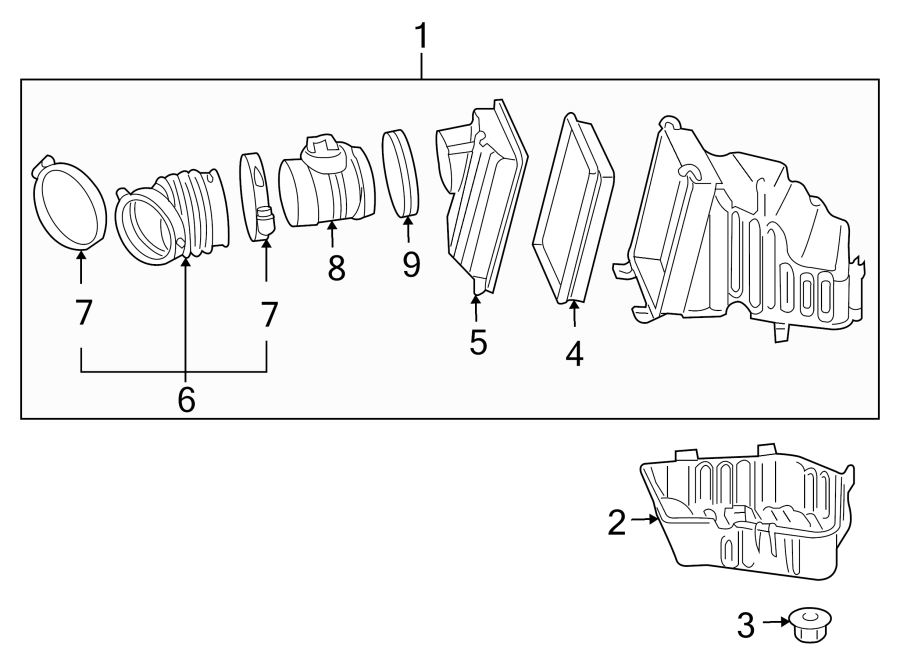 Diagram ENGINE / TRANSAXLE. AIR INTAKE. for your 2020 Chevrolet Spark 1.4L Ecotec CVT ACTIV Hatchback 