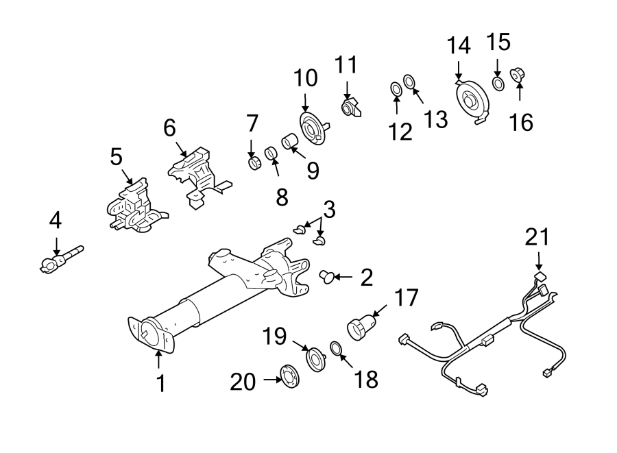 Diagram STEERING COLUMN. HOUSING & COMPONENTS. for your 2005 Chevrolet Trailblazer   