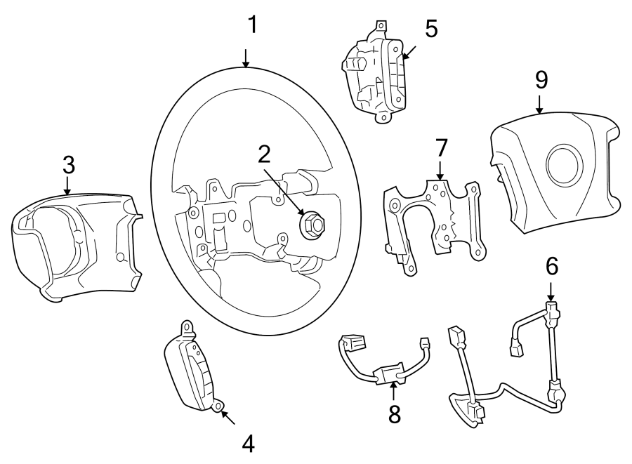 Diagram STEERING WHEEL & TRIM. for your Chevrolet