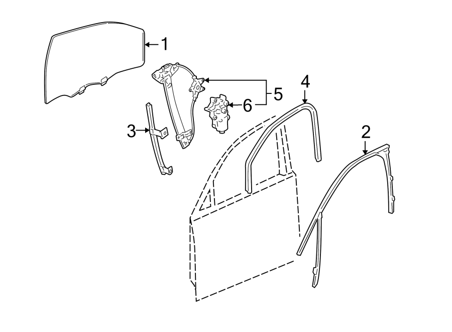 Diagram FRONT DOOR. GLASS & HARDWARE. for your 2022 Chevrolet Spark  LT Hatchback 