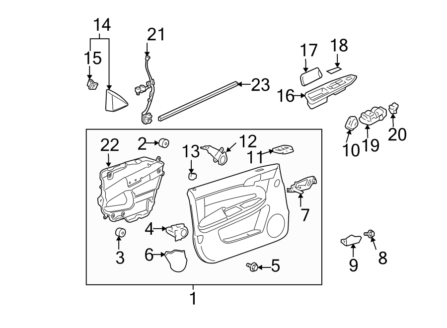 Diagram Front door. Interior trim. for your 2025 Chevrolet Corvette Z06 Convertible  