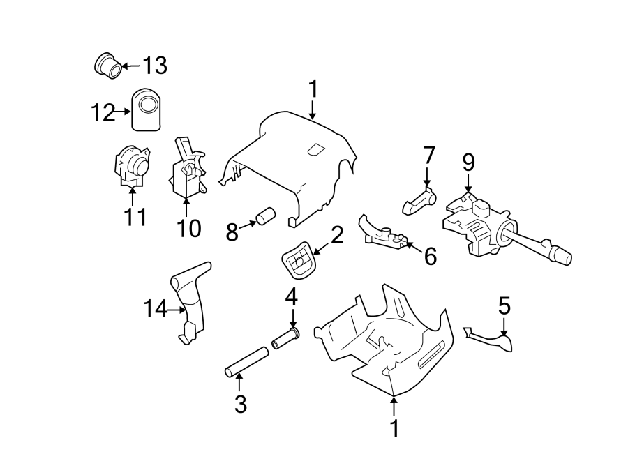 Diagram Steering column. Shroud. Switches & levers. for your 2005 Chevrolet Express 1500   