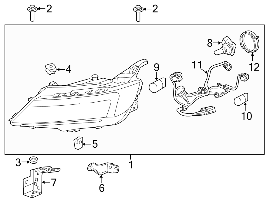 Diagram Front lamps. Headlamp components. for your GMC Sierra 1500 Classic  