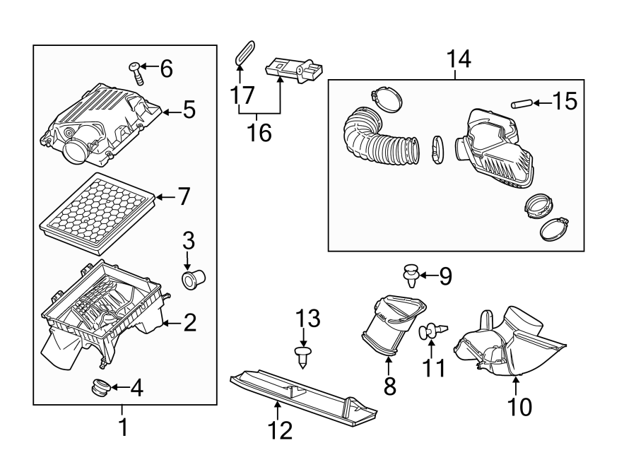 Diagram ENGINE / TRANSAXLE. AIR INTAKE. for your 2016 Chevrolet Spark   