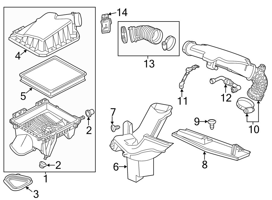 Diagram ENGINE / TRANSAXLE. AIR INTAKE. for your 2022 Chevrolet Spark   