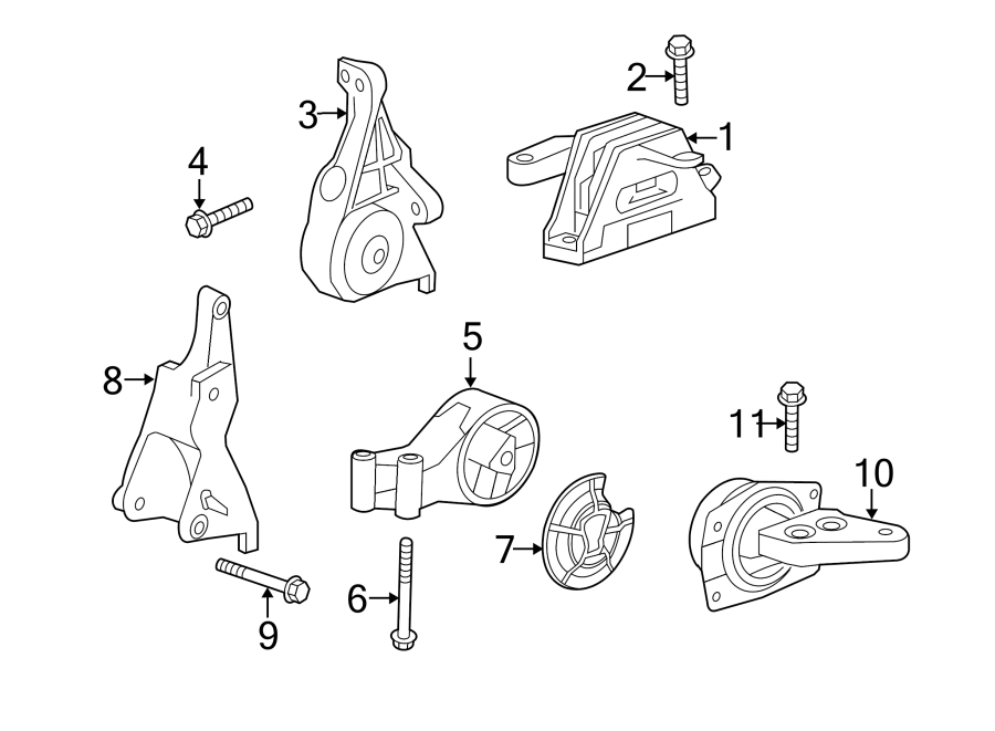 Diagram ENGINE / TRANSAXLE. ENGINE MOUNTING. for your 2018 Chevrolet Corvette   