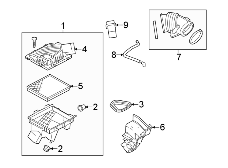 Diagram ENGINE / TRANSAXLE. AIR INTAKE. for your 2022 Chevrolet Spark   