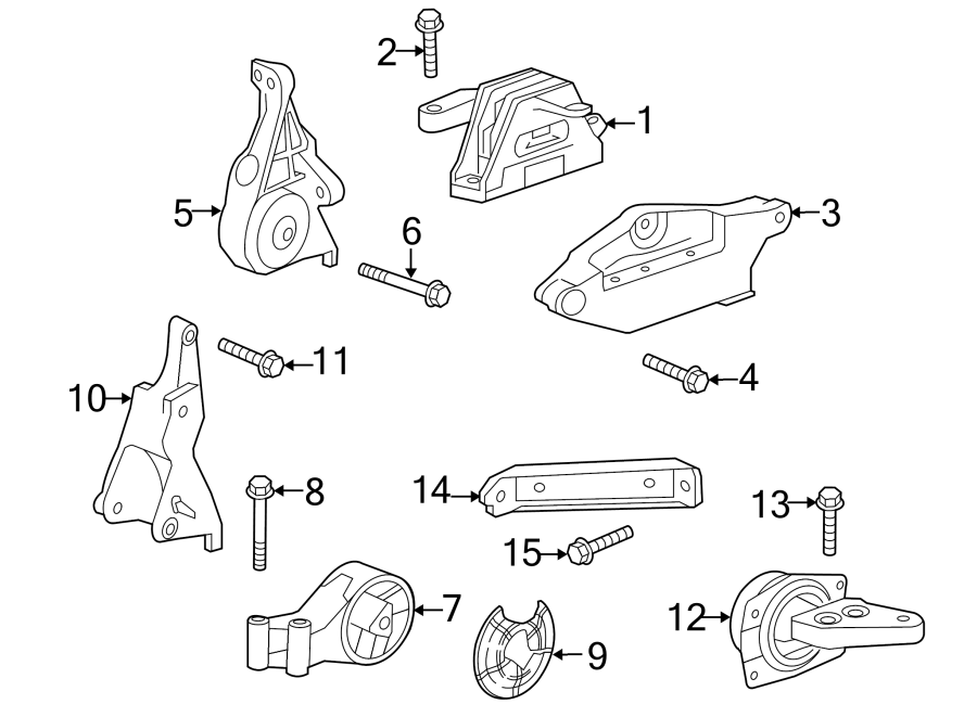 Diagram ENGINE / TRANSAXLE. ENGINE & TRANS MOUNTING. for your 2014 GMC Sierra 2500 HD 6.0L Vortec V8 CNG A/T RWD WT Standard Cab Pickup 