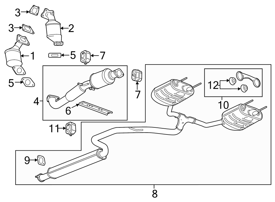 Diagram EXHAUST SYSTEM. EXHAUST COMPONENTS. for your 1985 Chevrolet Camaro   