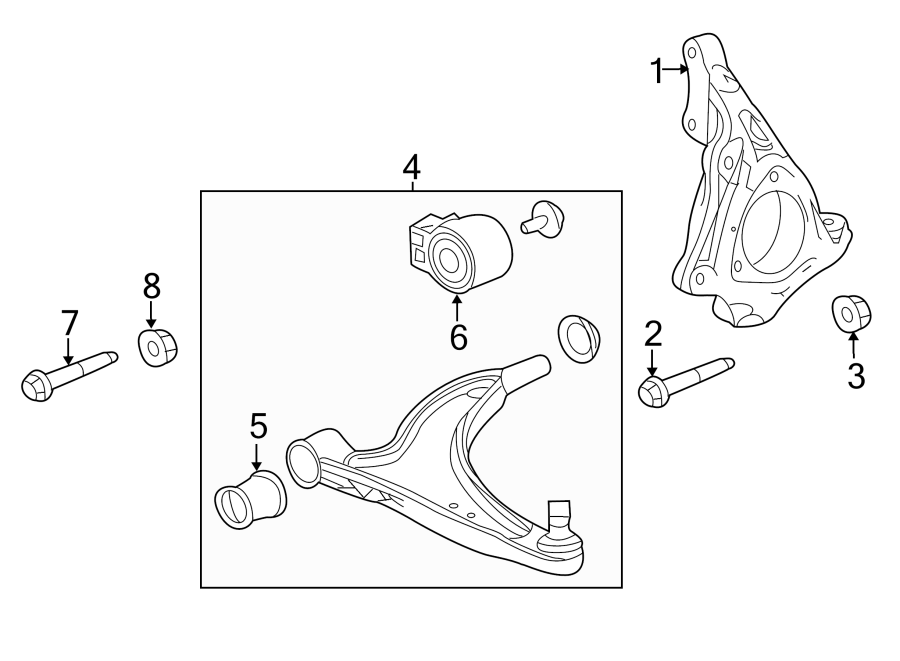 Diagram FRONT SUSPENSION. SUSPENSION COMPONENTS. for your 2012 GMC Sierra 2500 HD 6.6L Duramax V8 DIESEL A/T 4WD SLT Crew Cab Pickup Fleetside 