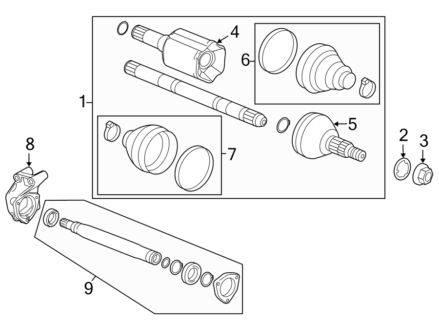 Diagram FRONT SUSPENSION. DRIVE AXLES. for your 2012 GMC Sierra 2500 HD  SLT Crew Cab Pickup 