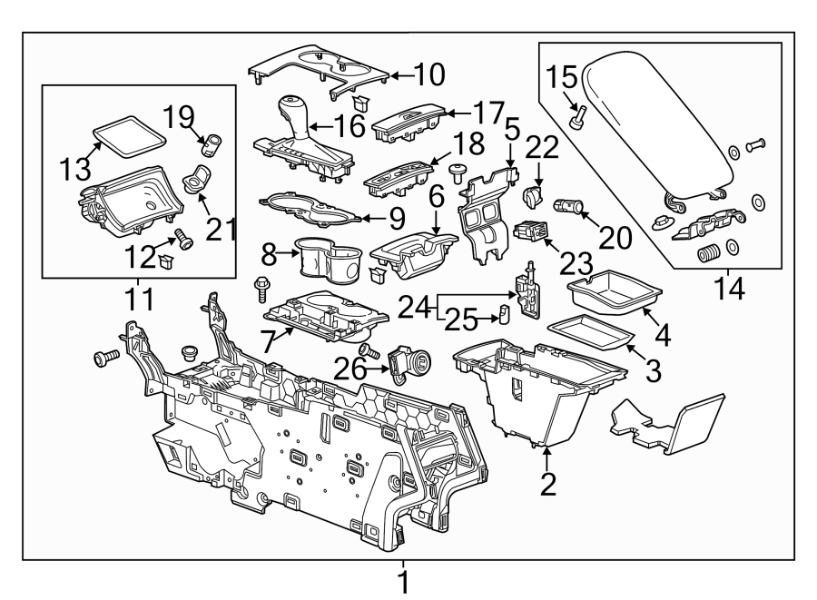 Diagram CENTER CONSOLE. for your 1992 Buick Century   