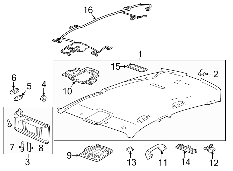 Diagram INTERIOR TRIM. for your 2007 GMC Sierra 1500 Classic SL Extended Cab Pickup Fleetside 4.3L Vortec V6 A/T RWD 