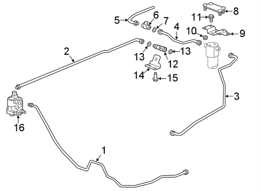 Diagram FUEL SYSTEM COMPONENTS. for your 2023 Chevrolet Silverado 3500 HD LT Standard Cab Pickup Fleetside 6.6L Duramax V8 DIESEL A/T RWD 