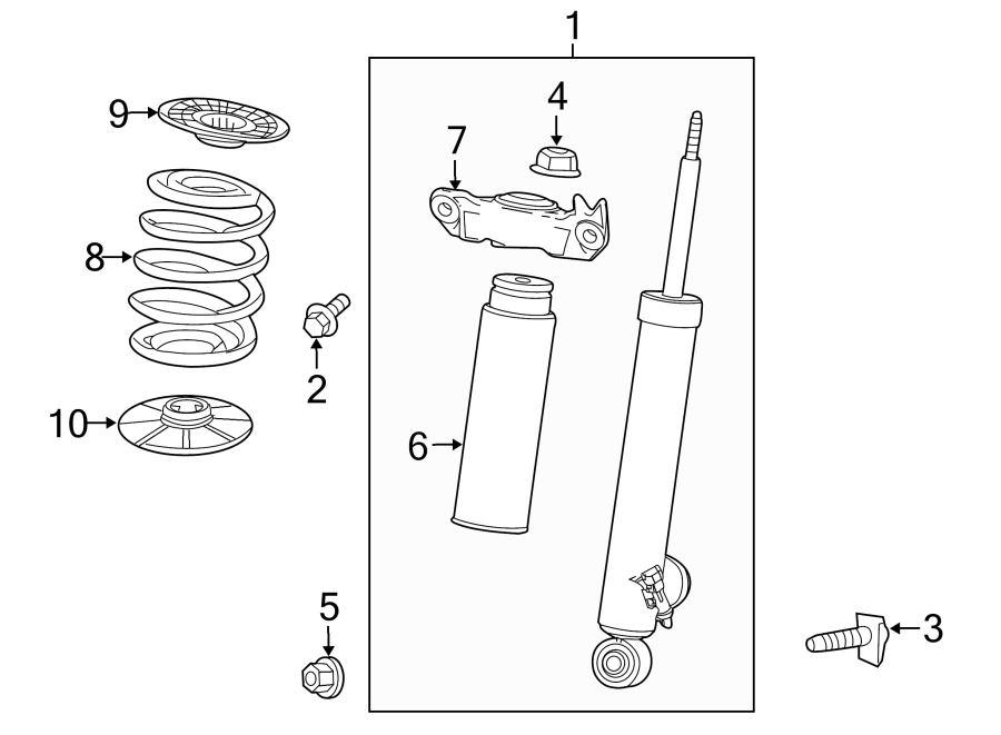 Diagram REAR SUSPENSION. SHOCKS & COMPONENTS. for your 2015 GMC Sierra 2500 HD 6.0L Vortec V8 A/T 4WD Base Crew Cab Pickup Fleetside 