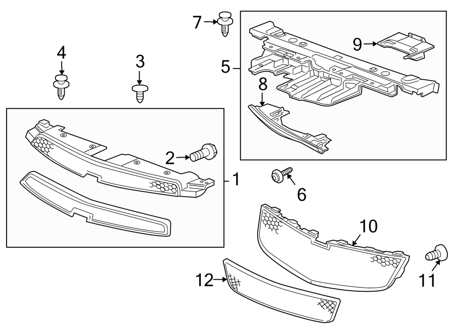 8FRONT BUMPER & GRILLE. GRILLE & COMPONENTS.https://images.simplepart.com/images/parts/motor/fullsize/CC11015.png