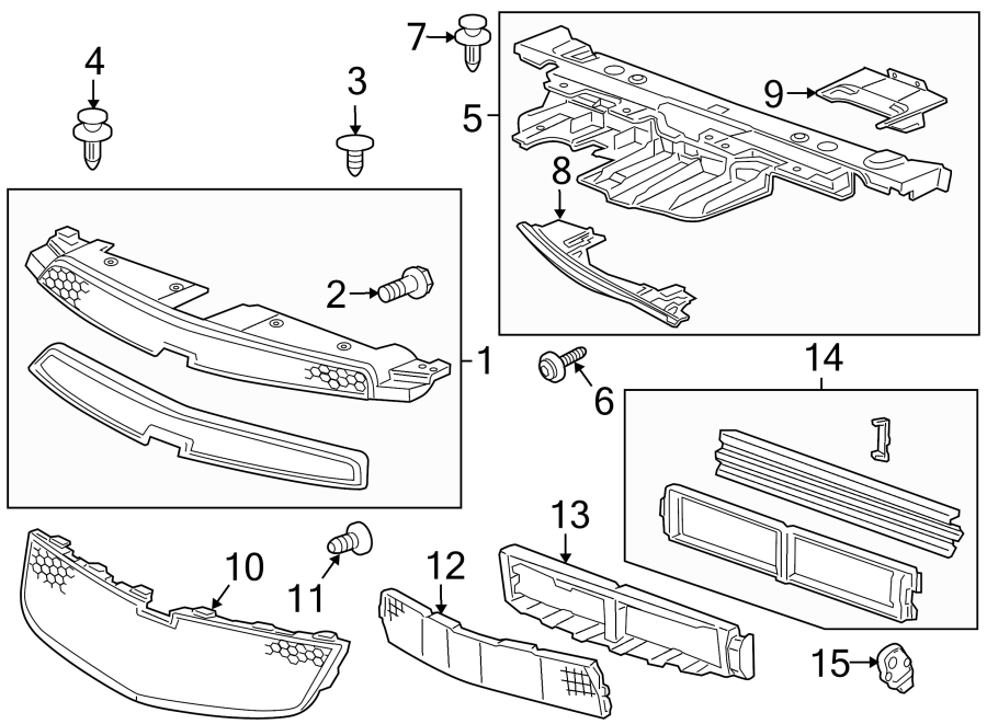 14FRONT BUMPER & GRILLE. GRILLE & COMPONENTS.https://images.simplepart.com/images/parts/motor/fullsize/CC11020.png