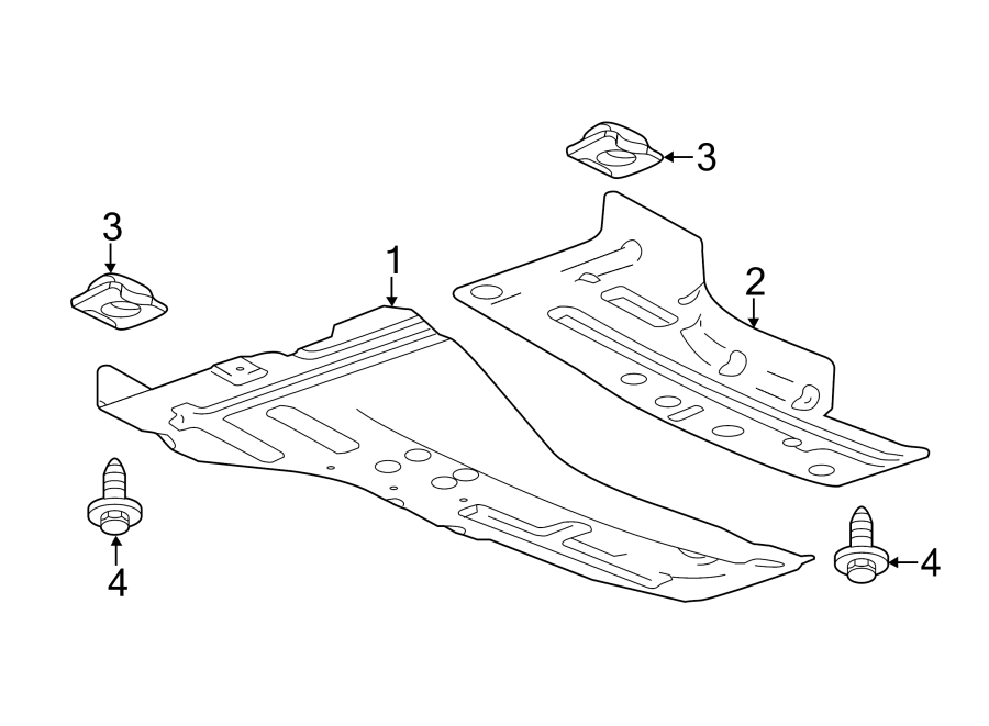 Diagram RADIATOR SUPPORT. SPLASH SHIELDS. for your 2011 GMC Acadia   