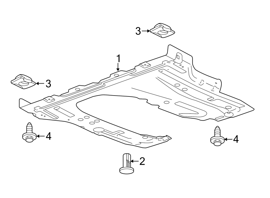 Diagram RADIATOR SUPPORT. SPLASH SHIELDS. for your 2011 GMC Acadia   