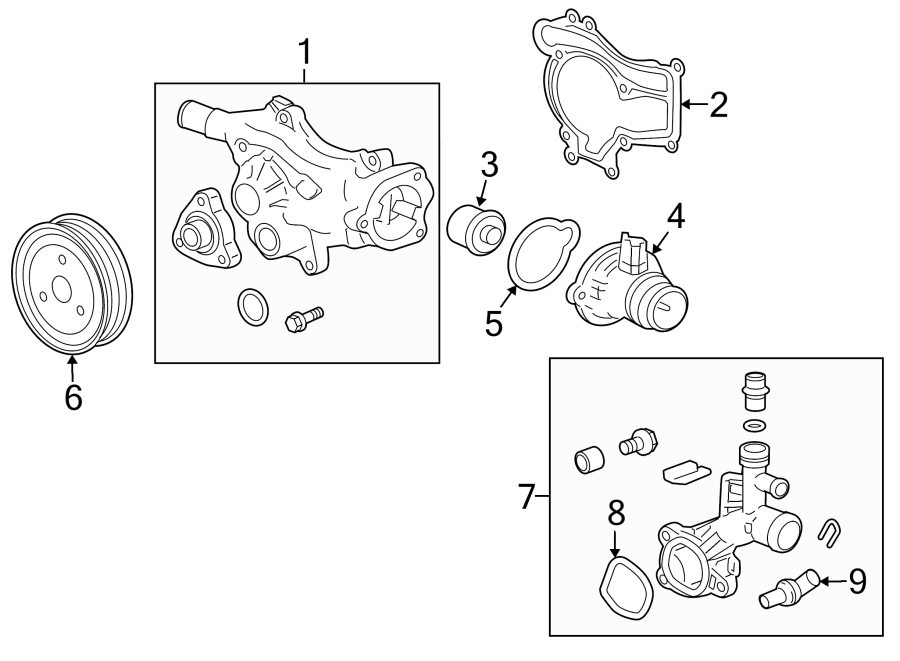 Diagram WATER PUMP. for your 1995 Chevrolet K2500  Base Standard Cab Pickup Fleetside 4.3L Chevrolet V6 A/T 