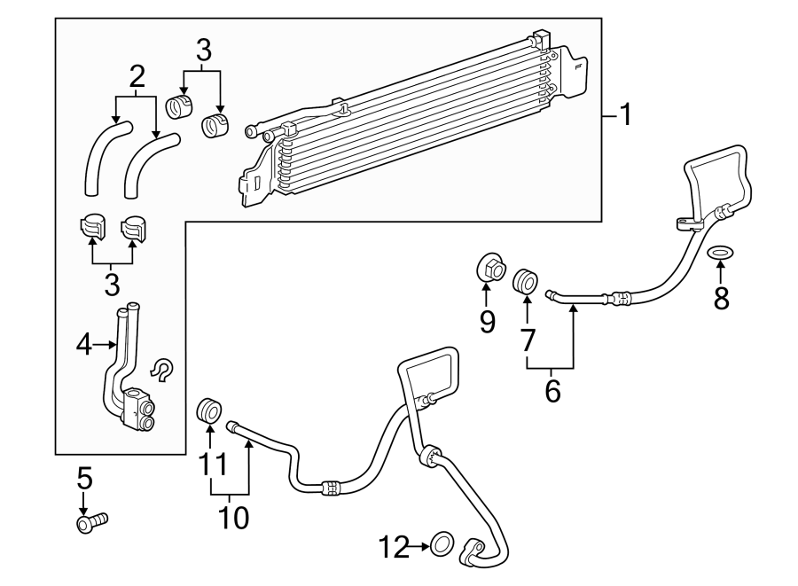 Diagram Grille. TRANS oil cooler. for your 2011 Chevrolet Equinox   