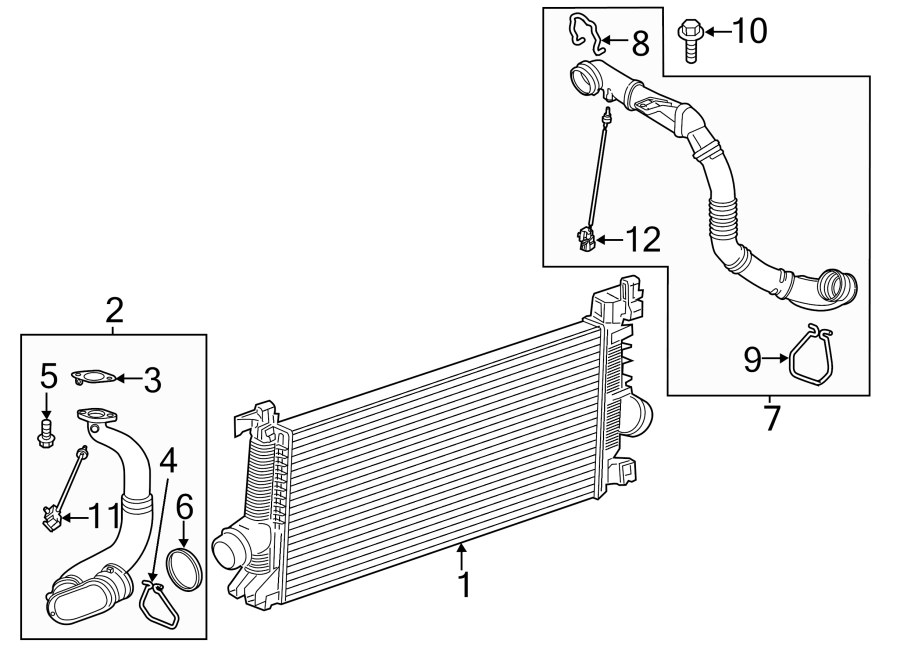 Diagram INTERCOOLER. for your 2020 GMC Sierra 2500 HD Base Extended Cab Pickup  