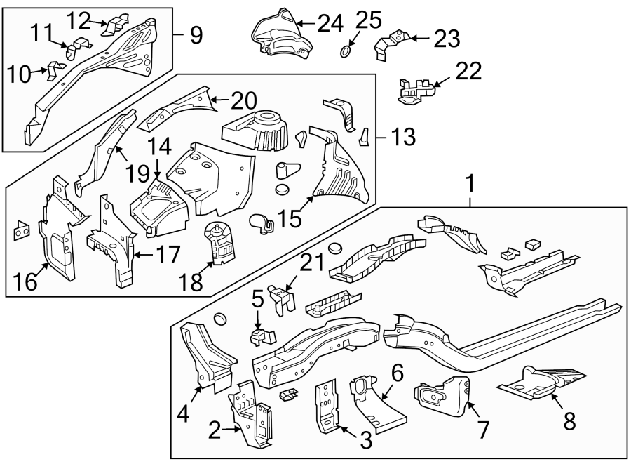 Diagram Fender. Structural components & rails. for your 2015 Chevrolet Suburban    