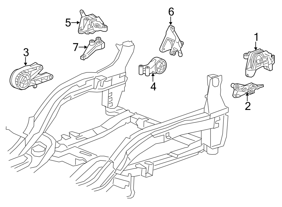 Diagram ENGINE / TRANSAXLE. ENGINE & TRANS MOUNTING. for your 2005 Chevrolet Avalanche 1500 Z71 Crew Cab Pickup Fleetside  