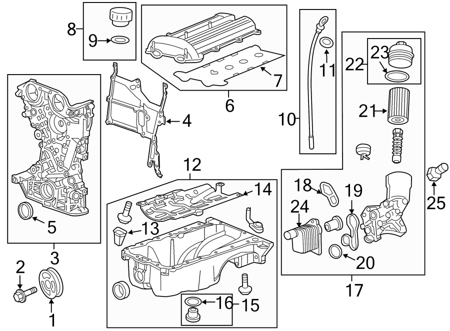 Diagram Engine / transaxle. Engine parts. for your 2016 Cadillac ATS   