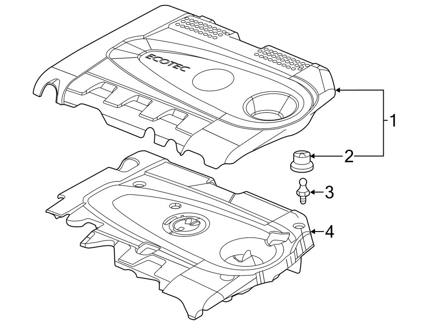 Diagram ENGINE / TRANSAXLE. ENGINE APPEARANCE COVER. for your 2012 GMC Sierra 2500 HD 6.0L Vortec V8 FLEX A/T RWD SLE Extended Cab Pickup Fleetside 