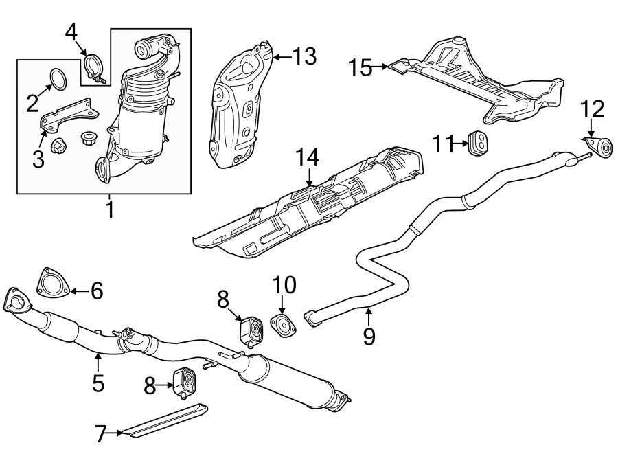 Diagram EXHAUST SYSTEM. EXHAUST COMPONENTS. for your 2020 Chevrolet Spark   