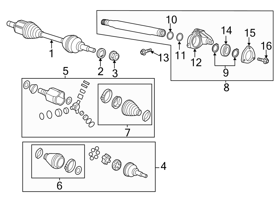 Diagram FRONT SUSPENSION. DRIVE AXLES. for your 2012 GMC Sierra 2500 HD  SLT Crew Cab Pickup 