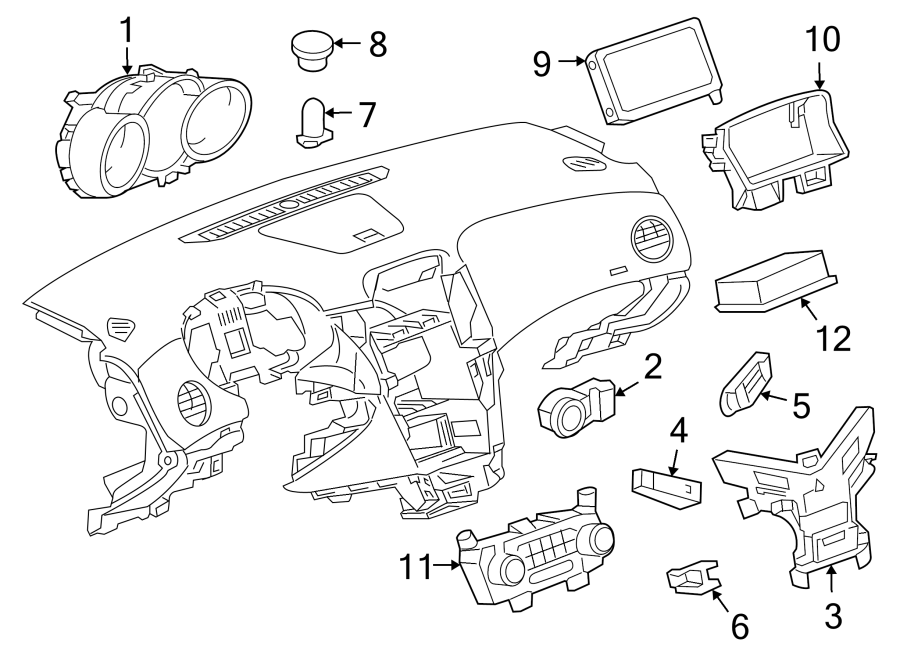 Diagram Instrument panel. Cluster & switches. for your 2017 Chevrolet Spark   