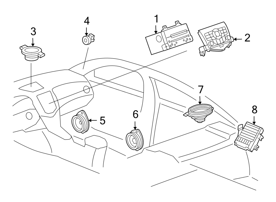 Diagram INSTRUMENT PANEL. SOUND SYSTEM. for your 2018 Chevrolet Equinox LS Sport Utility 1.5L Ecotec A/T FWD 