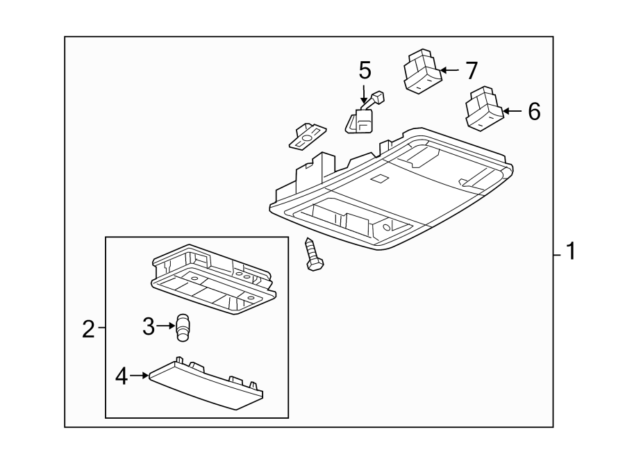 Diagram OVERHEAD CONSOLE. for your 2007 GMC Sierra 1500 Classic SL Extended Cab Pickup Fleetside 4.3L Vortec V6 A/T RWD 