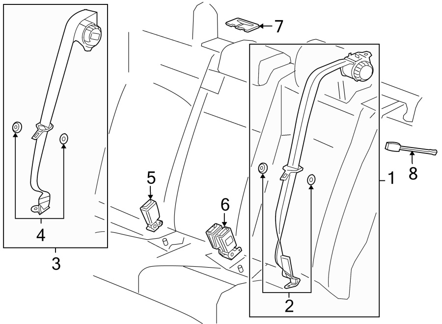 RESTRAINT SYSTEMS. REAR SEAT BELTS.