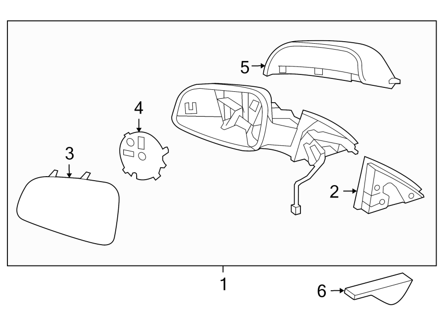 Diagram FRONT DOOR. OUTSIDE MIRRORS. for your Cadillac XT4  