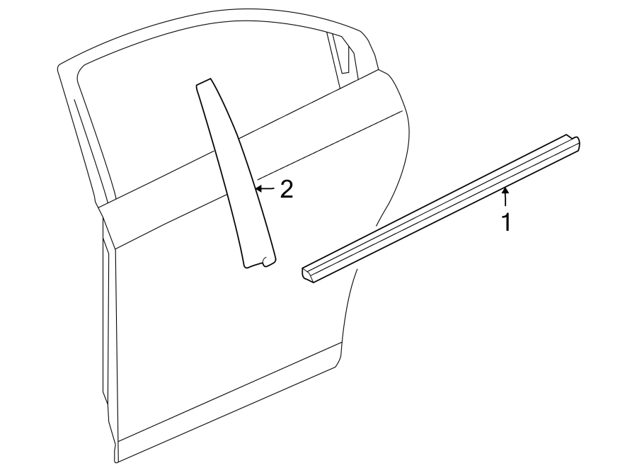 Diagram REAR DOOR. EXTERIOR TRIM. for your Chevrolet Cruze  