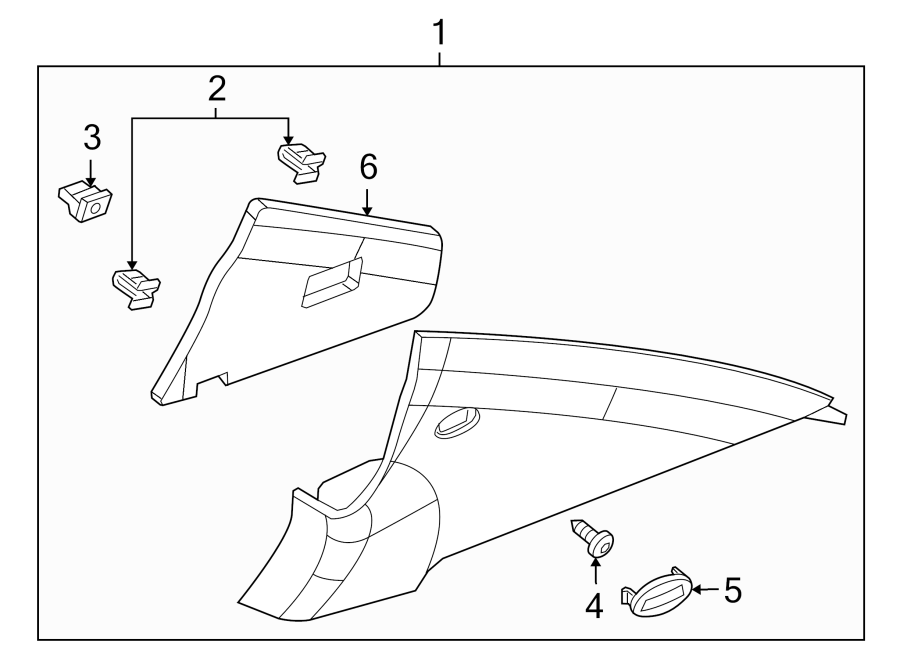 Diagram QUARTER PANEL. INTERIOR TRIM. for your 2025 Chevrolet Corvette Z06 Convertible  