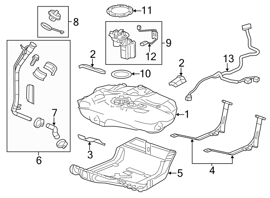 Diagram FUEL SYSTEM COMPONENTS. for your 1995 GMC Yukon   