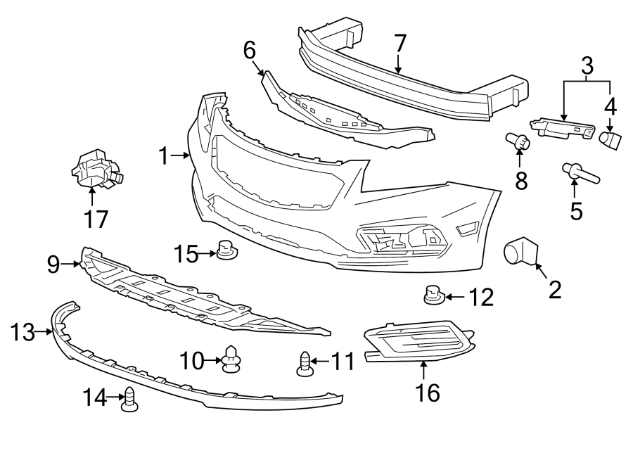 Diagram FRONT BUMPER & GRILLE. BUMPER & COMPONENTS. for your 2006 GMC Sierra 3500 6.6L Duramax V8 DIESEL A/T RWD WT Crew Cab Pickup Fleetside 